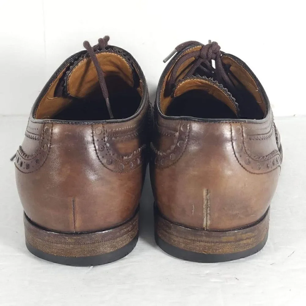 GUCCI Men's US7,5 Leather Brown Cap Toe Wingtip derby Oxfords Dress Shoes Italy